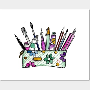 Brush Case Watercolor Posters and Art